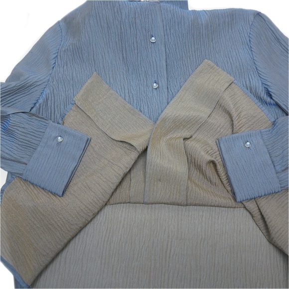 GIANFRANCO FERRÉ Silk Blend Plissé Blouse IT 40 - Picture 11 of 14